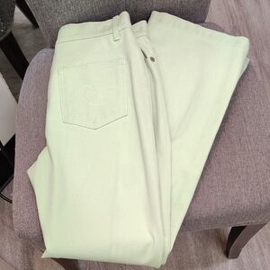 Escada Mint Green Straight Leg Jeans